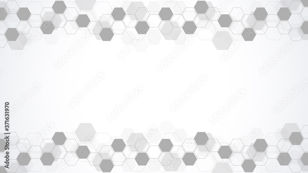 Abstract background with geometric shapes and hexagon pattern. Vector illustration for medicine, technology or science design. Abstract background with geometric shapes and hexagon pattern. Vector illustration for medicine, technology or science design.