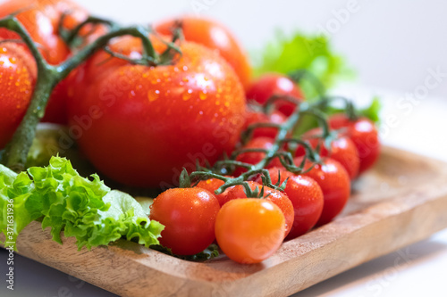 Juicy and fresh tomatoes ready for eating.
