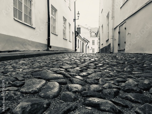 Sticker narrow street in stockholm