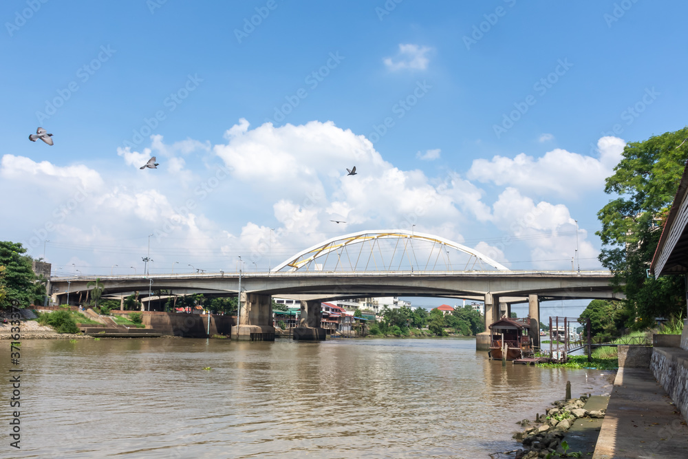 Bridge over the Chao Phraya River in Thailand