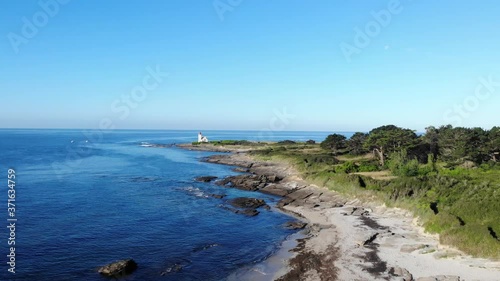 drone view of Groix island in Bretagne, France
