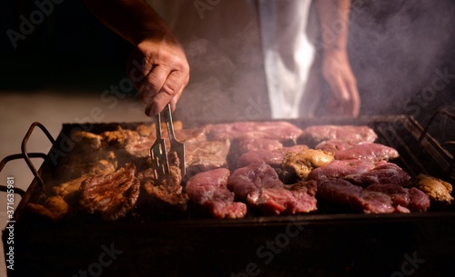 grilled meat cooked and smoked