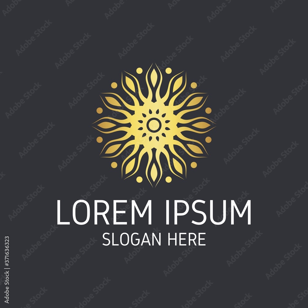 Beautiful geometric golden mandala logo. logo can be used for spa, yoga, boutique, real estate, business, interior, shop. Corporate identity design elements. Company mark, emblem, element. Beautiful geometric golden mandala logo. logo can be used for spa, yoga, boutique, real estate, business, interior, shop. Corporate identity design elements. Company mark, emblem, element.