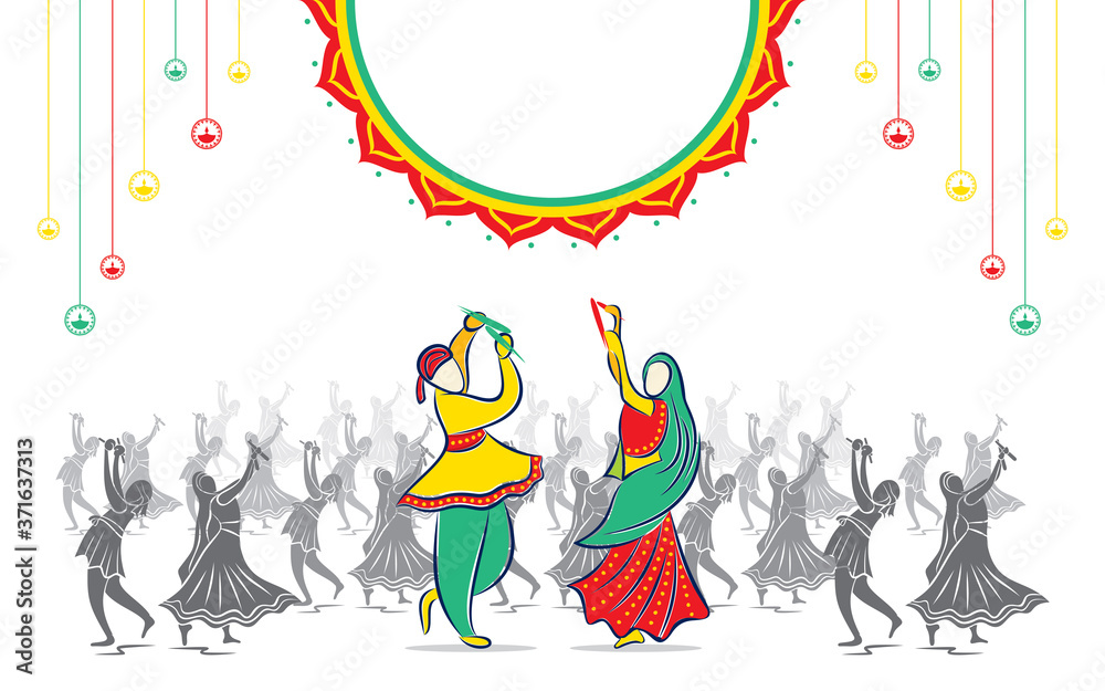 Fototapeta premium Navratri Graba mahotsav poster design
