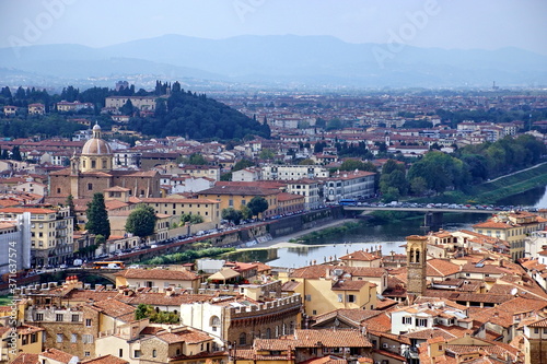 View of Florence and the Arno River from the Tower Palazzo Vecchio