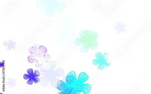 Light Blue  Green vector natural background with flowers.