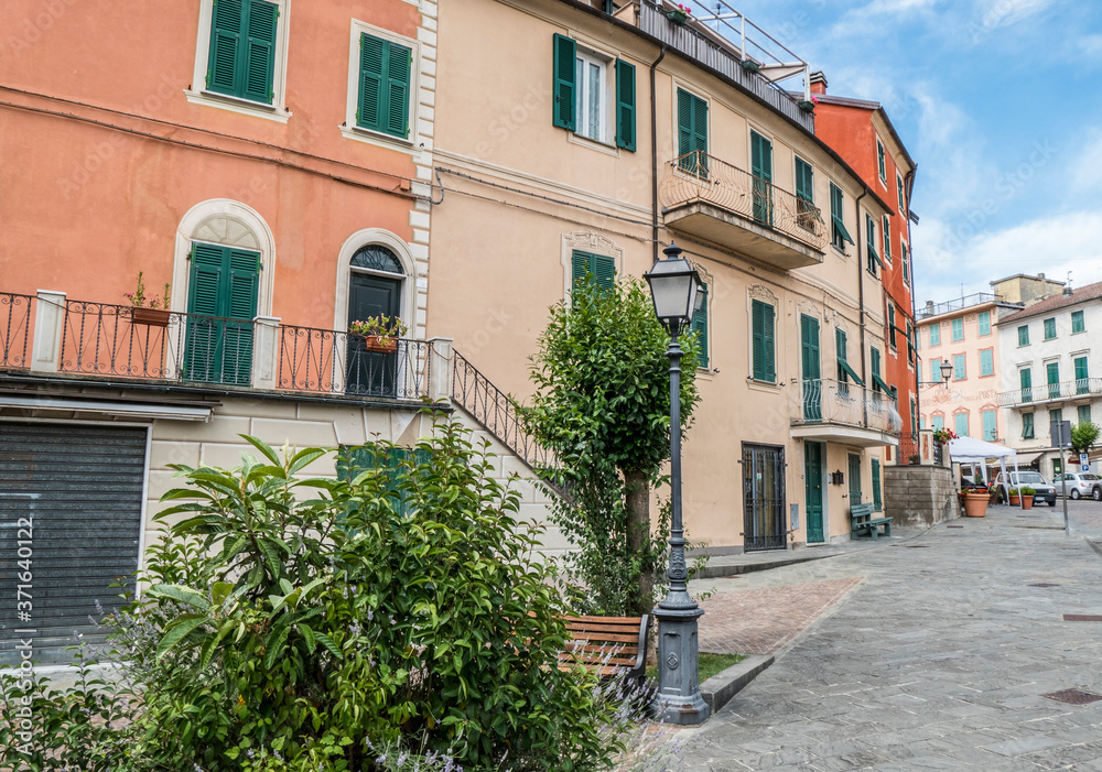 Naklejka premium Beautiful houses with colored facades in Varese Ligure