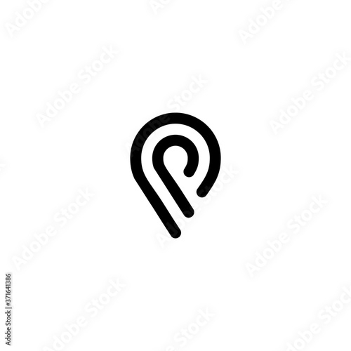letter p logo with simple line style