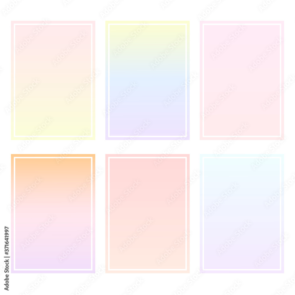 Gradient background set. Soft color backgrounds. Vibrant summer backdrop. Vector 10 EPS.
