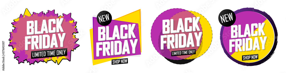 Set Black Friday Sale banners design template, discount tags, final season offers, vector illustration Set Black Friday Sale banners design template, discount tags, final season offers, vector illustration