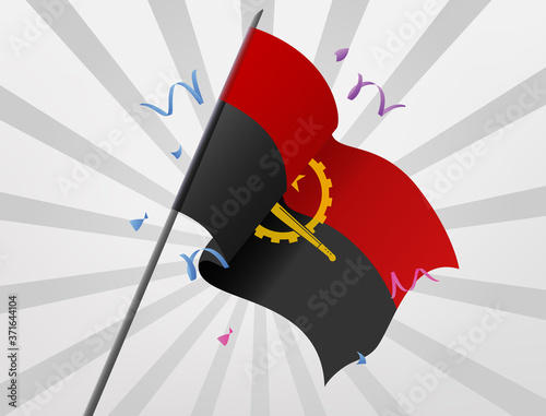 Flag of Angola celebrations flew at high altitude