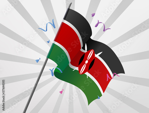 Kenya's celebratory flag is flying at height