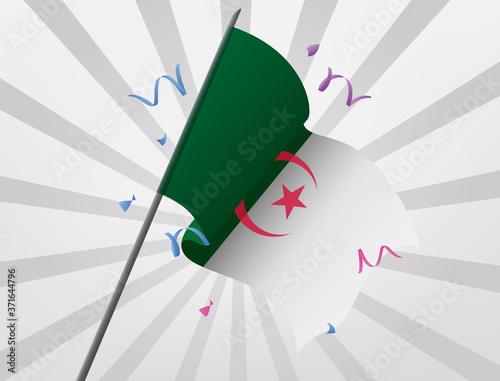 The Algerian celebratory flag flew at a height