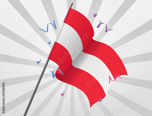 The Austrian celebrations flag flew at a height