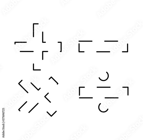 Basic multipy mathematical symbols - plus, minus, multiplication & division - on white background