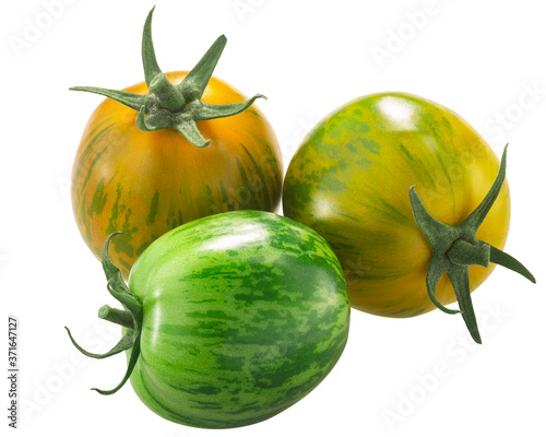 Green Zebra heirloom tomatoes  isolated