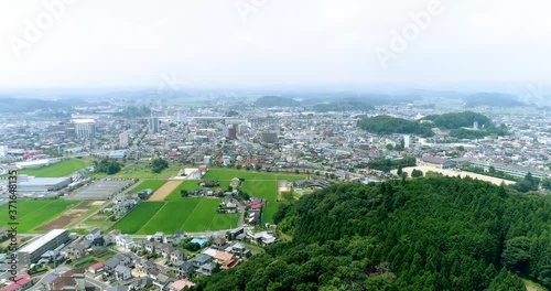 《福島県》白河市内街並みの空撮