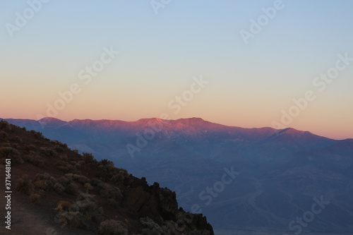 Dante s view  lookout over Badwater basin Death Valley at sunrise in summer