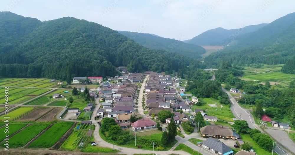 《福島県》大内宿の空撮 《福島県》大内宿の空撮