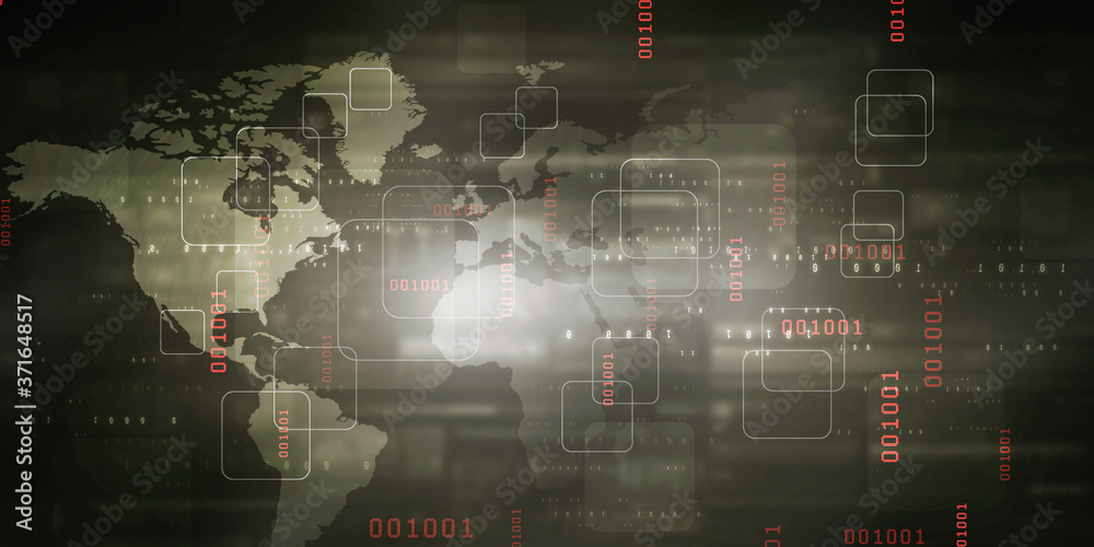 Fototapeta premium 2d illustration world map abstract background
