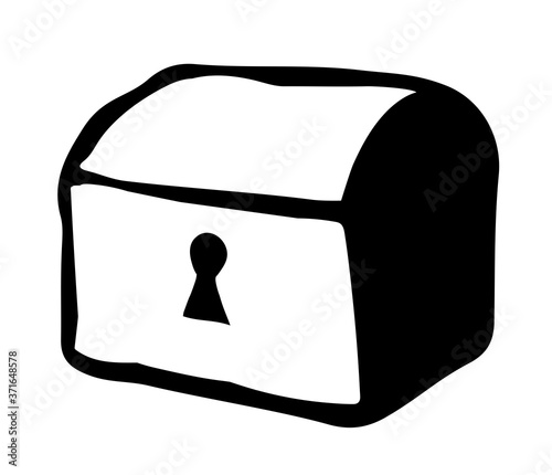 Treasure chest. Vector drawing icon