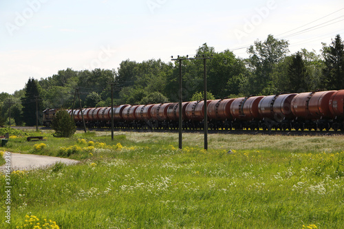 the train carries oil products in tanks