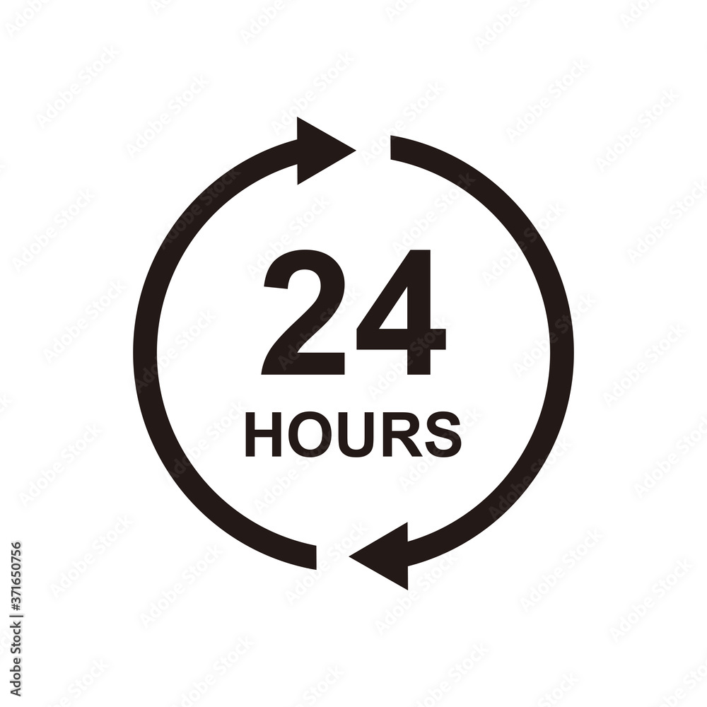24 hours icon vector symbol design