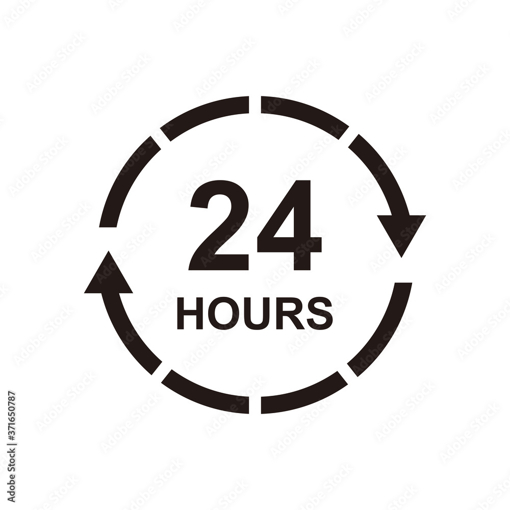 24 hours icon vector symbol design 24 hours icon vector symbol design