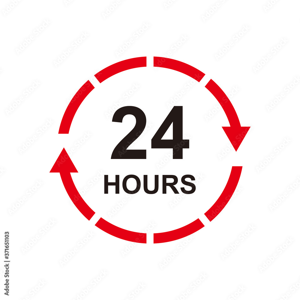 24 hours icon vector symbol design