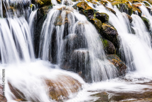 Close-up of the waterfall, natural background