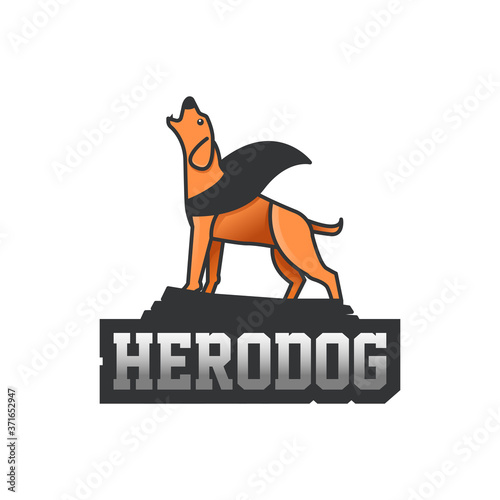 angry dog ​​superhero illustration. super dog logo template