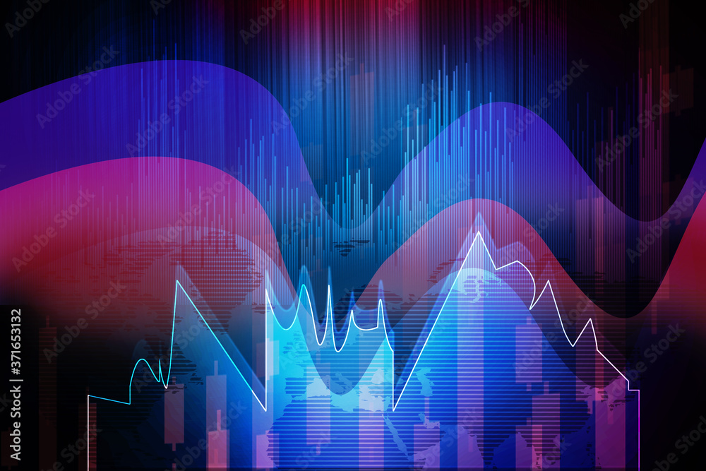 Naklejka premium 2d rendering Stock market online business concept. business Graph 