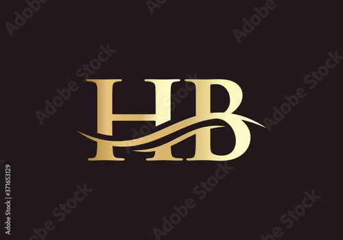 Minimal HB Letter Linked Logo for business and company identity. Creative Letter HB Logo Vector Template.