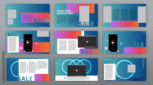 Trendy website templates, minimal presentation design. Multipurpose template for presentation slide,