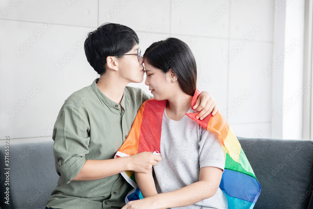 Asian Lgbt Lesbian Kissing Her Girlsfriend Forehead Asian Lgbt Lesbian Kissing Her Girlsfriend Forehead