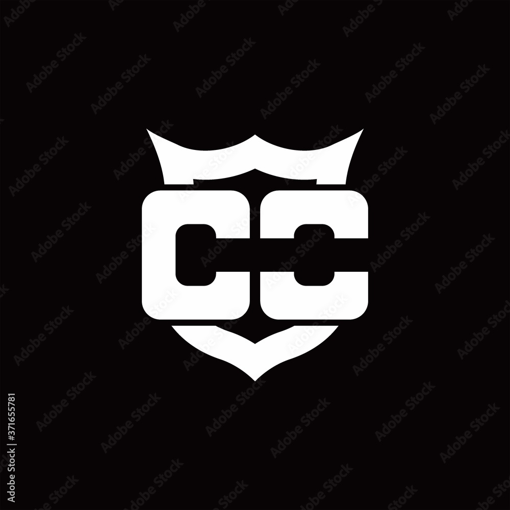 CO Logo monogram with shield around crown shape design template CO Logo monogram with shield around crown shape design template