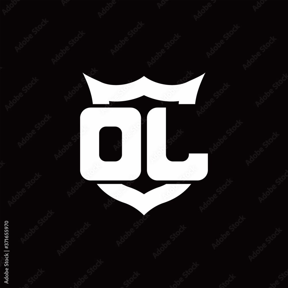 DL Logo monogram with shield around crown shape design template DL Logo monogram with shield around crown shape design template