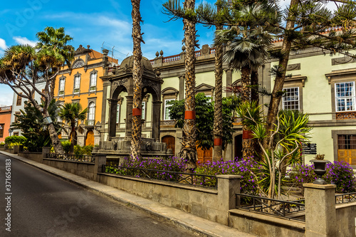 A view of the square of the Holy Spirit in Las Palmas, Gran Canaria on a sunny day