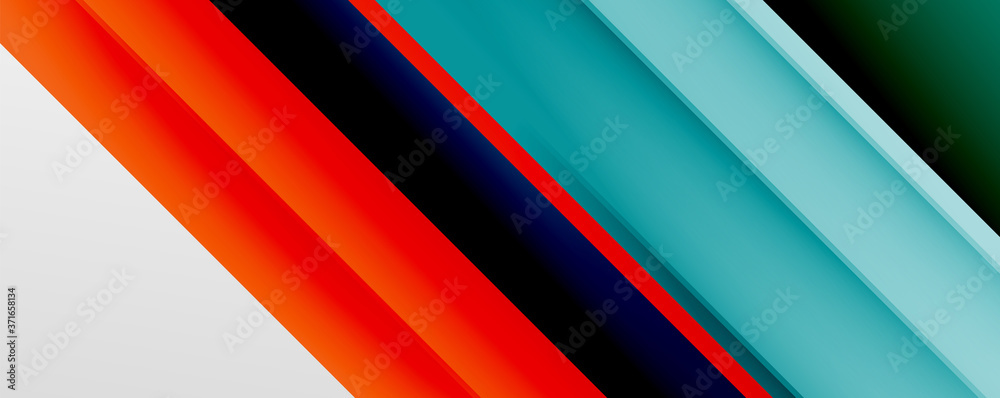 Fototapeta premium Geometric abstract backgrounds with shadow lines, modern forms, rectangles, squares and fluid gradients. Bright colorful stripes cool backdrops