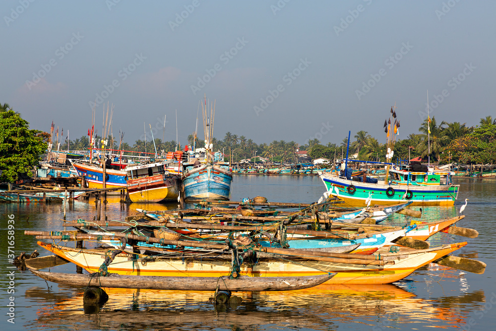 Colorful fishing boats in Negombo, Sri Lanka Colorful fishing boats in Negombo, Sri Lanka