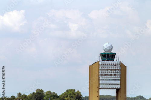 Photography Control tower at the Ferenc Liszt International Airport in Budapest, Hungary