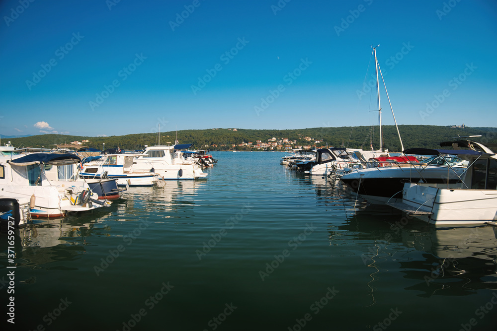 Boats on the dock, Cizici town , Krk Island , Croatia