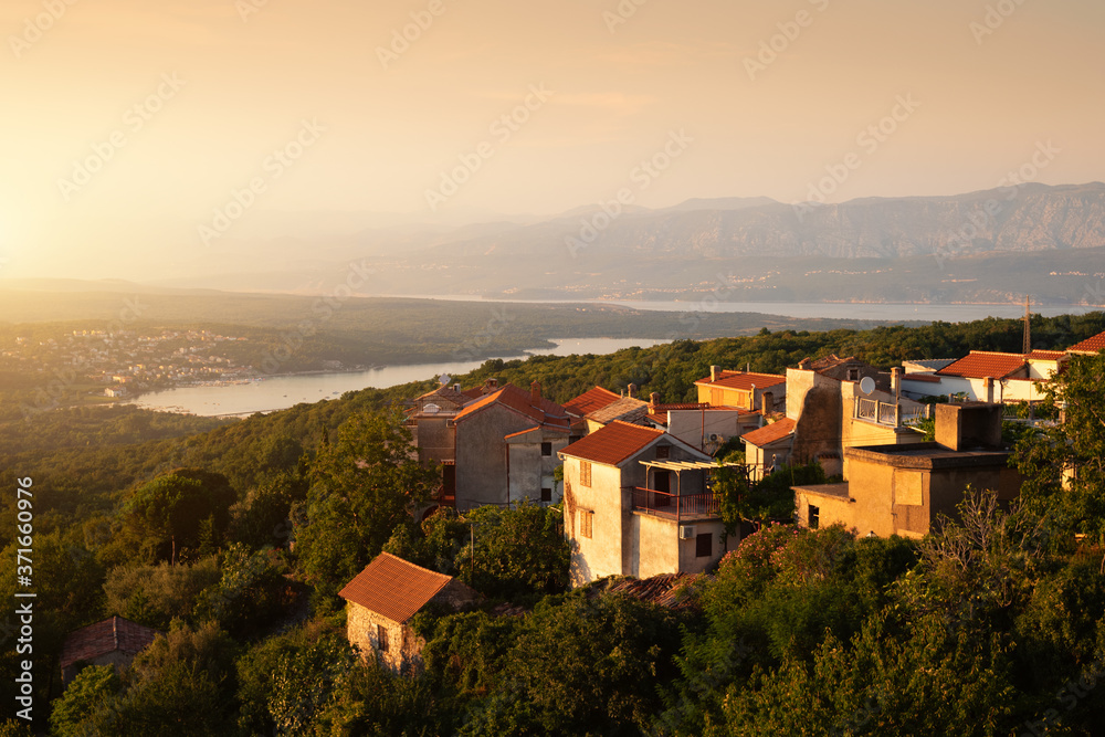 Soline bay view in Dobrinj , Krk Island, Croatia