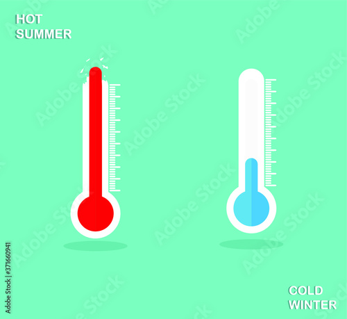 Temperature flat vector. Temperature rise.