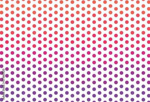 Colour polka dot pattern. Vector rainbow polka dot pattern. 