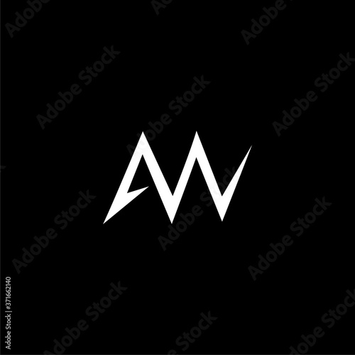 AW Letter logo isolated on dark background