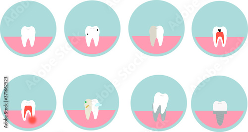 tooth set, vector dentist set , teeth icons