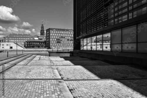 Photography Copenhagen architecture in black and white style