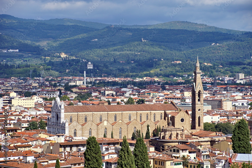 View of the Basilica di Santa Croce (Holy Cross) is the main Franciscan church in Florence.