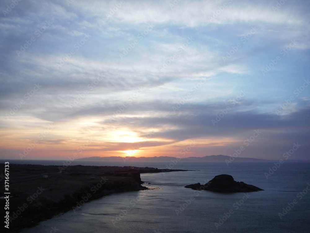 夕日の利尻島